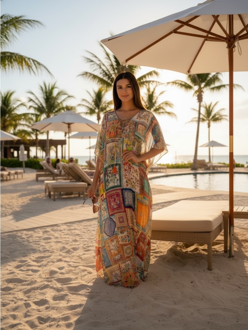 Johnny Was Bella Lace Up Maxi Kaftan
Dress